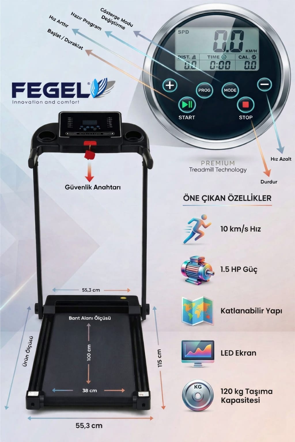 Ev Tipi Yürüme & Koşu Bandı / FG-380HT