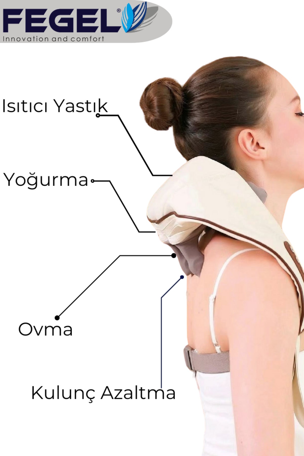 3D Scrub Heated Neck Hanging Massage Pillow / FG-687