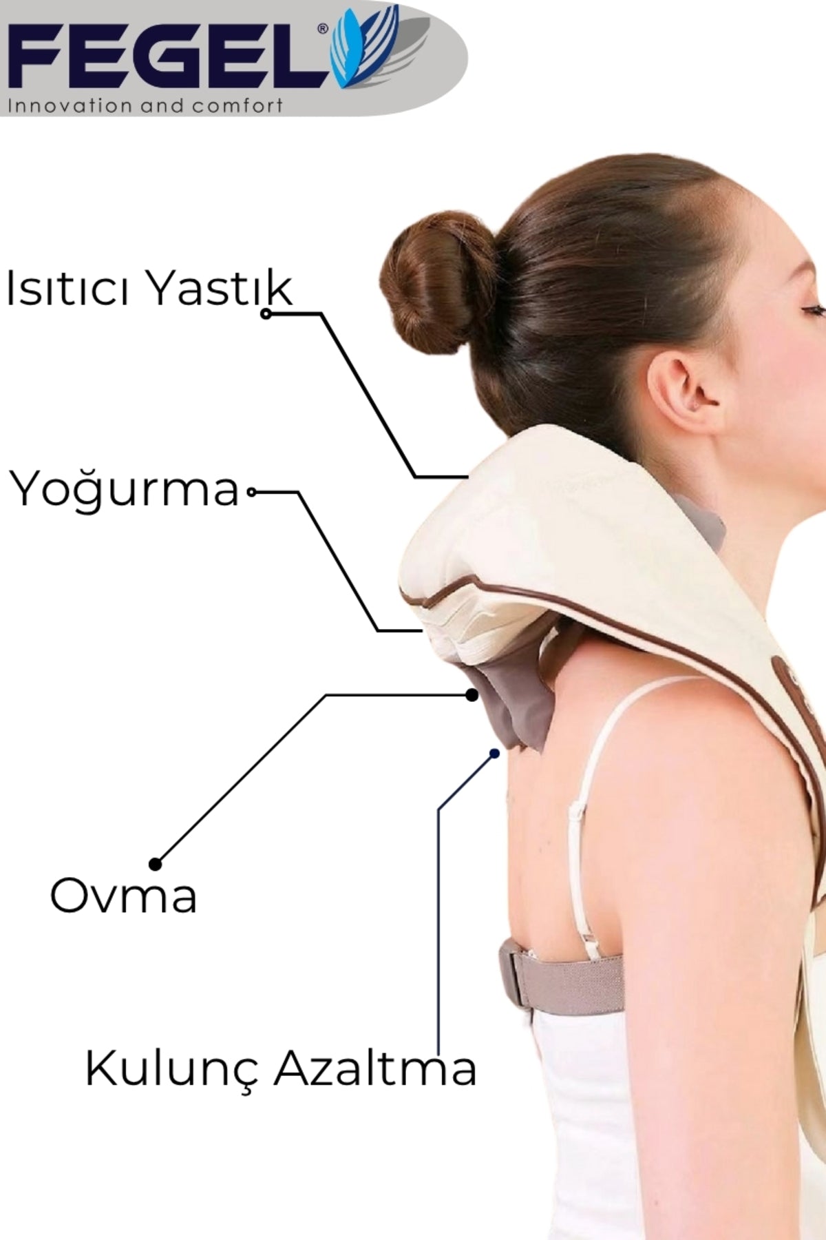 3D Scrub Heated Neck Hanging Massage Pillow / FG-687