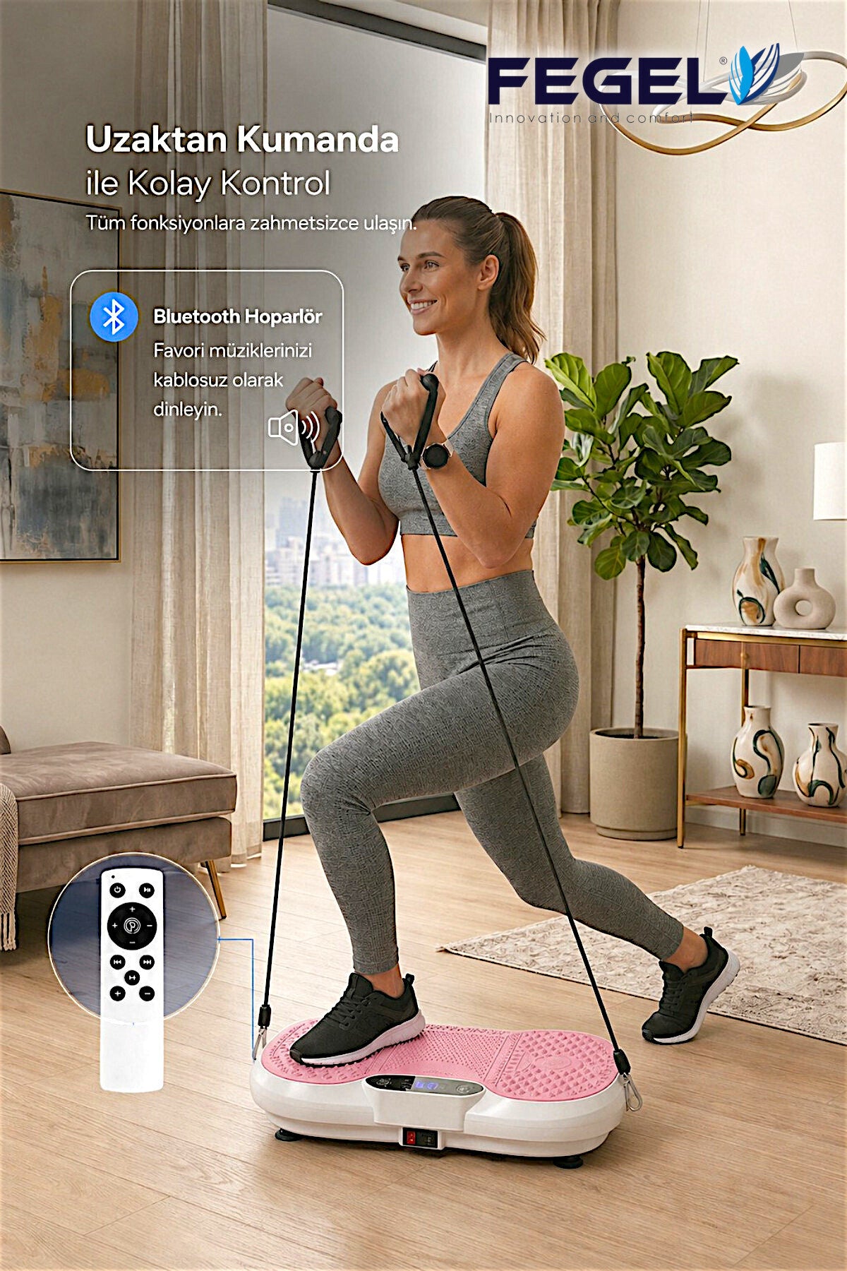 FG-6500 99 Kademeli Hoparlörlü Titreşimli Fitness Platformu