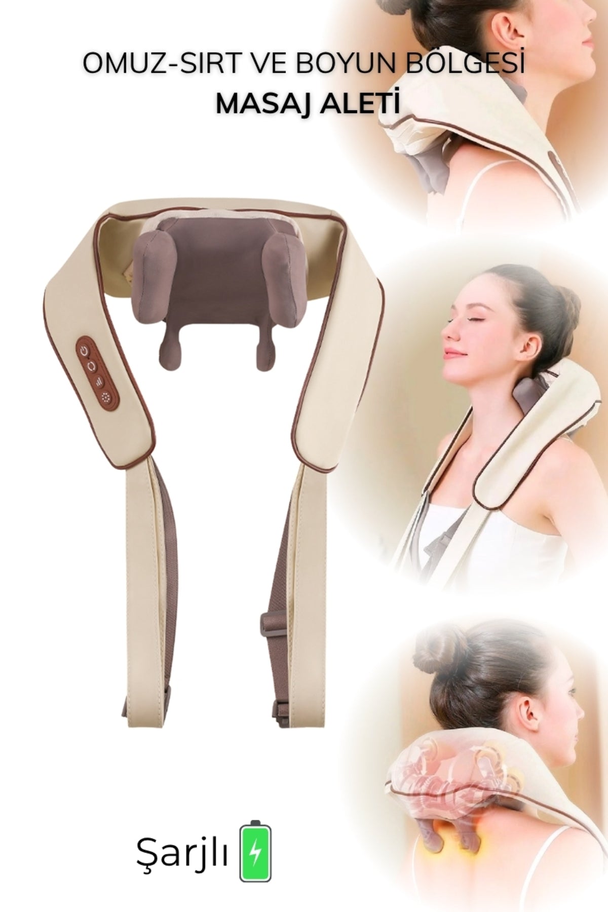 3D Scrub Heated Neck Hanging Massage Pillow / FG-687