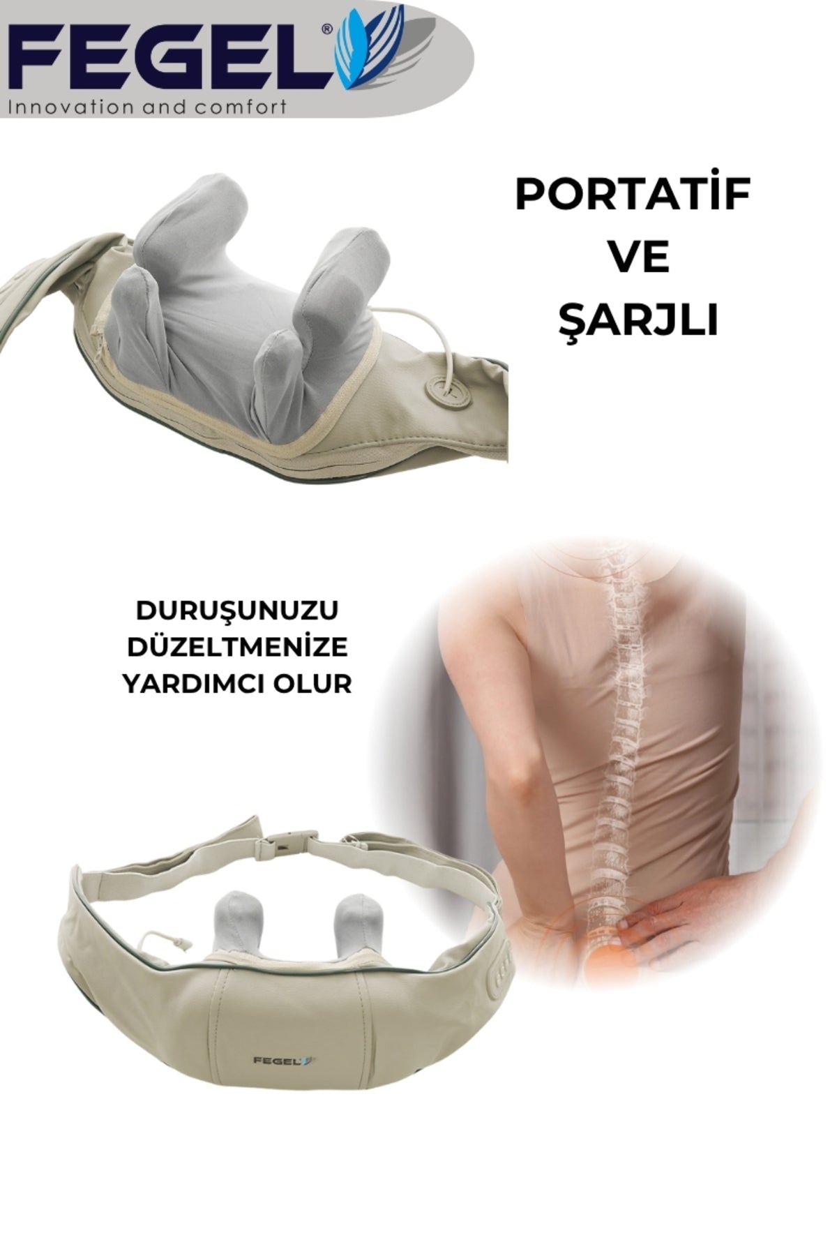 3D Scrub Heated Neck Hanging Massage Pillow / FG-687