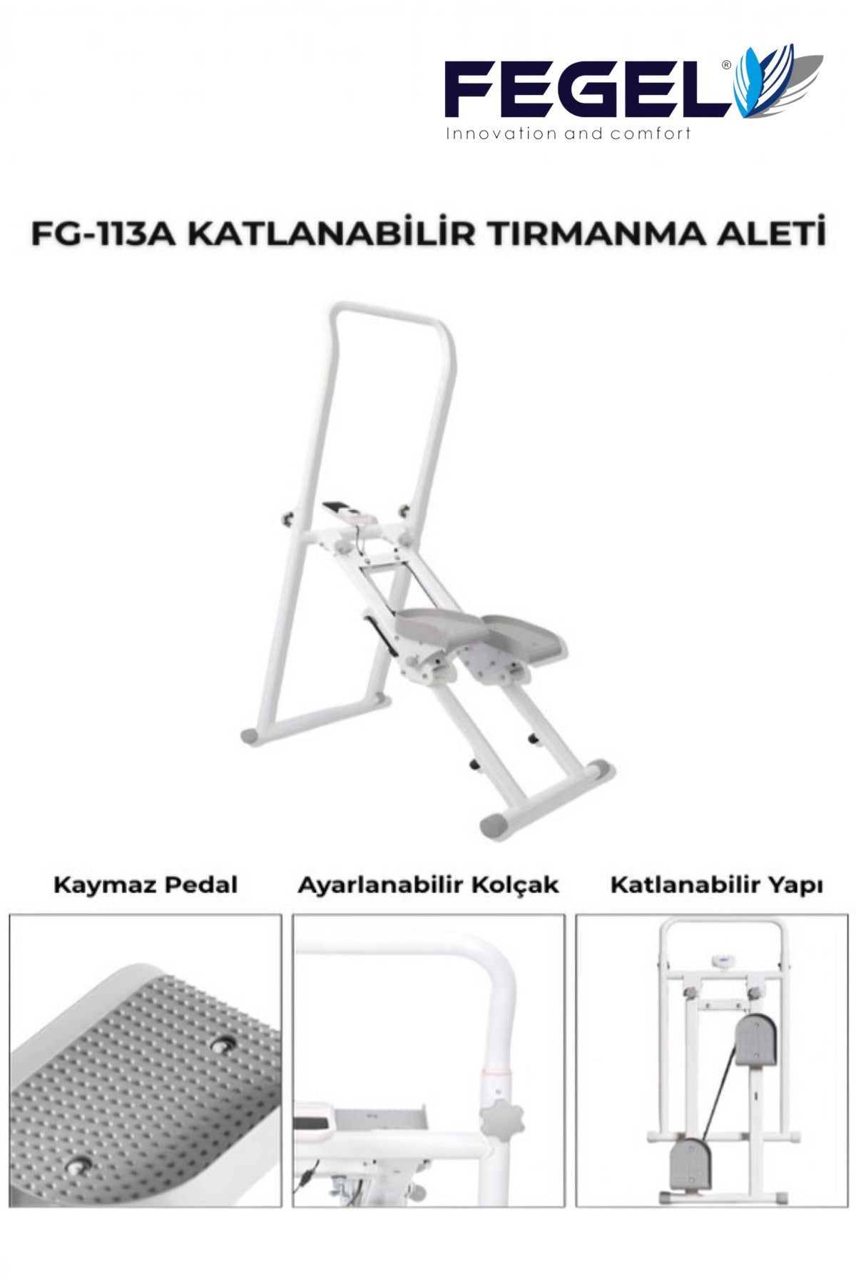 Fegel FG-113A Katlanabilir Egzersiz Aleti - Beyaz 3