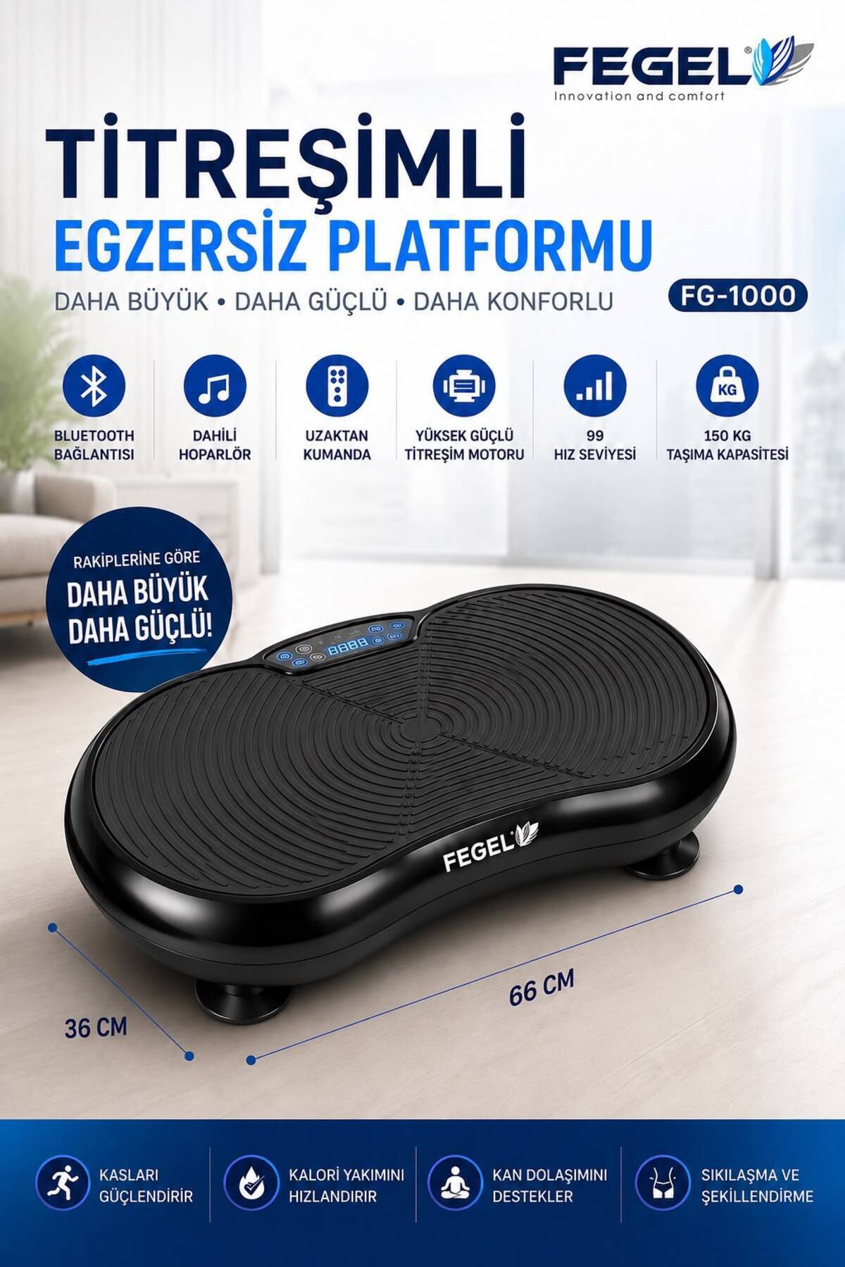 Fegel FG-1000 Titreşimli Egzersiz Aleti - Siyah 4