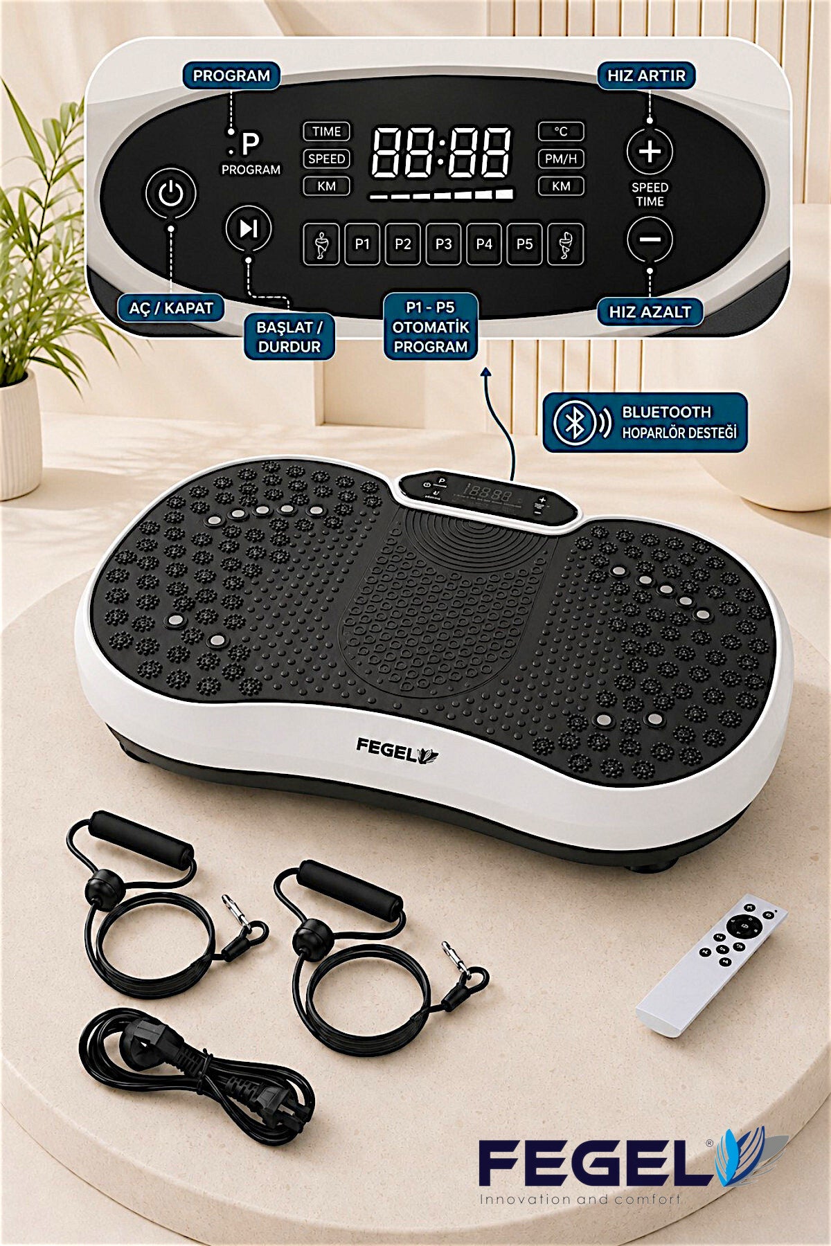 FG-6500 99 Kademeli Hoparlörlü Titreşimli Fitness Platformu