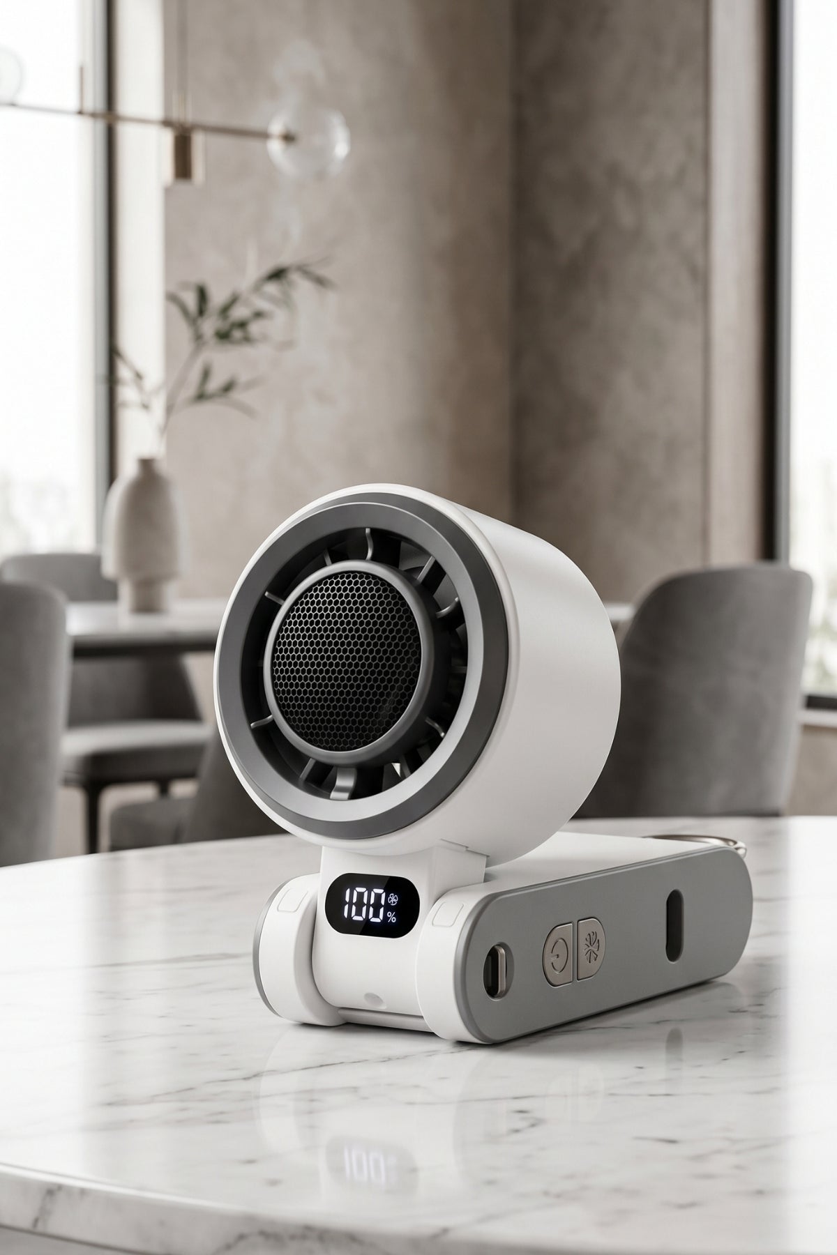 Bluetooth Hoparlör Fan 6000mAh Şarjlı Led Fenerli Askı Aparatlı | 199 Hız Seviyesi, Dijital Ekranlı ve Flaş Özellikli / FG-52