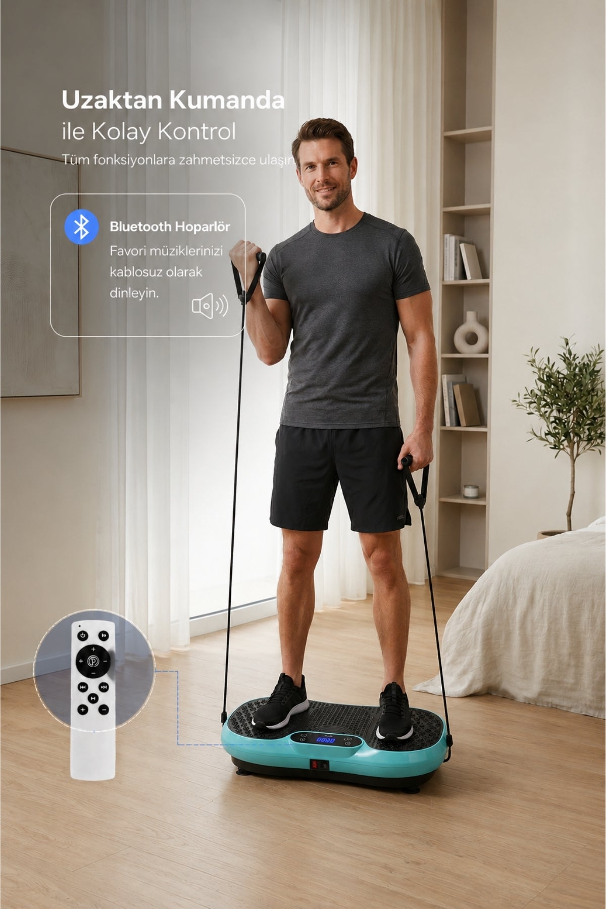 Titreşimli Fitness Platformu | 99 Hız Seviyesi & Hoparlörlü Egzersiz Aleti / FG-6500