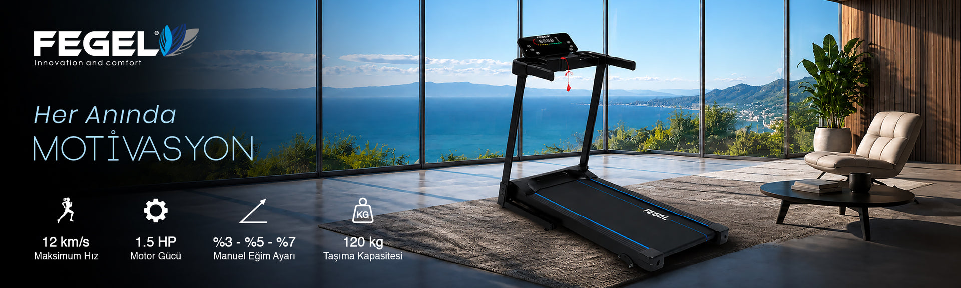 Fegel FG-12 katlanabilir koşu bandı