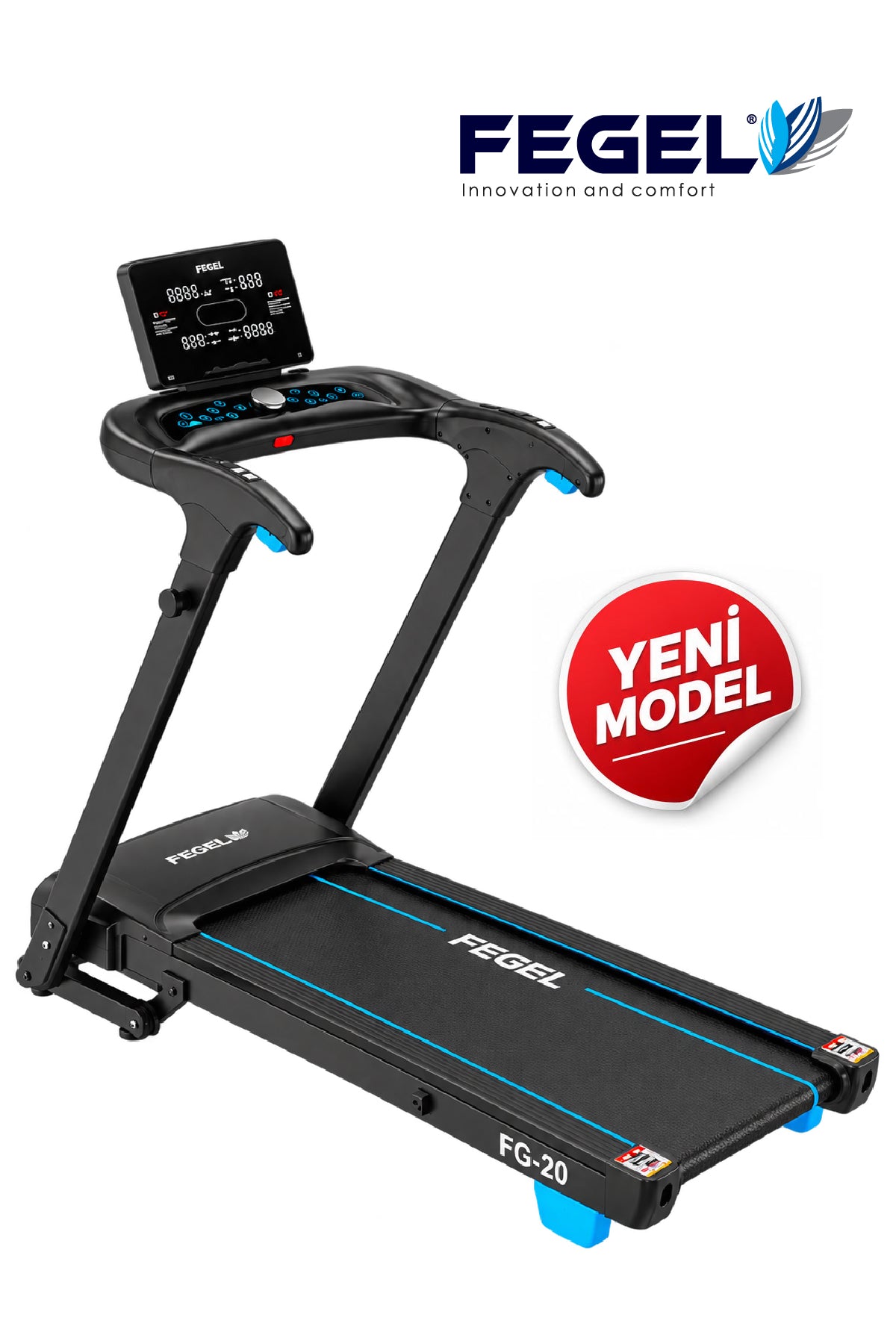 FG-20 3 HP Motorlu 15 Kademe Otomatik Eğimli Bluetooth Destekli Katlanabilir Ev Tipi Koşu Bandı | 12 km/s, 120x42 cm Koşu Alanı, 120 kg Kapasite