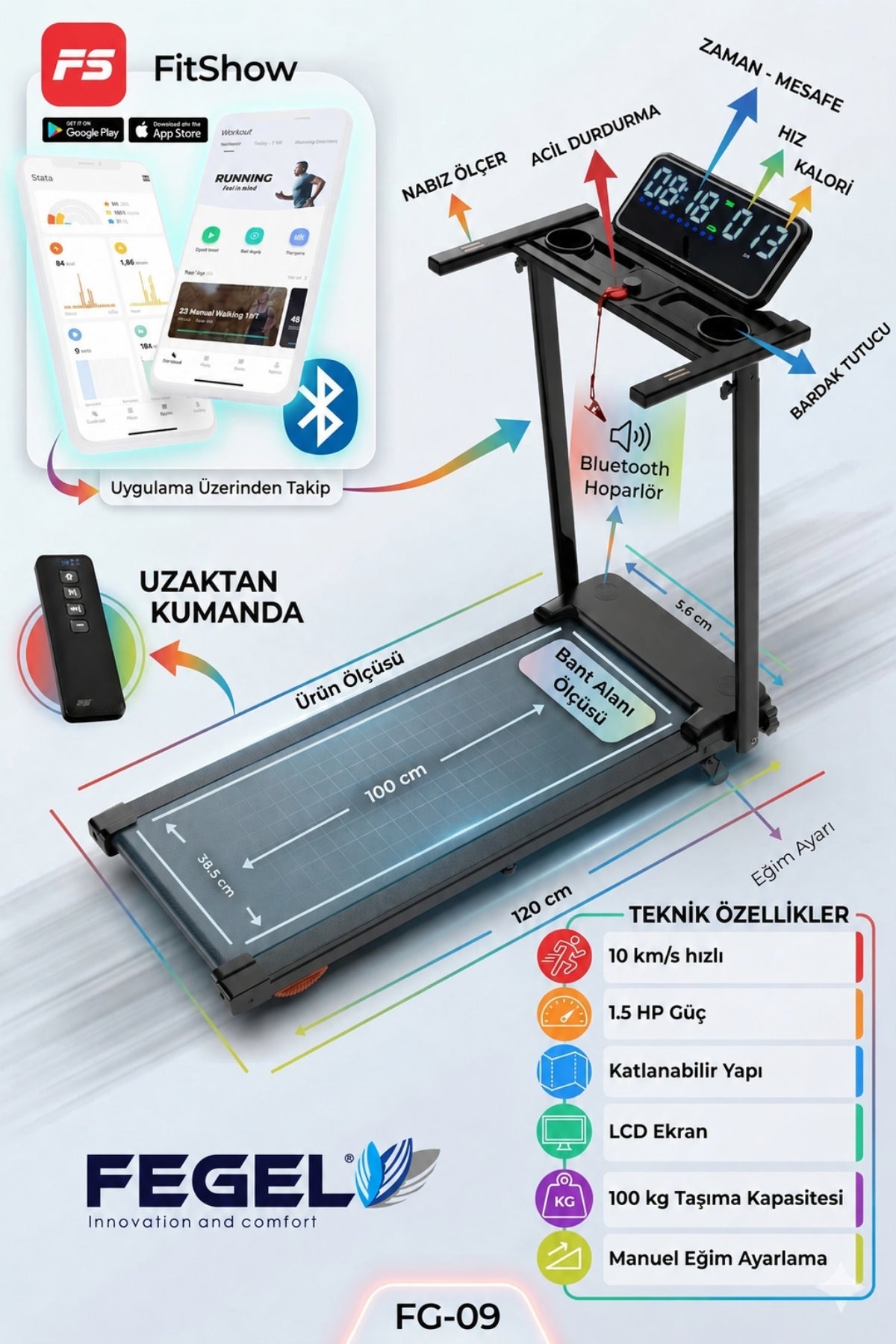 Ev Tipi Katlanabilir Koşu Bandı / FG-09