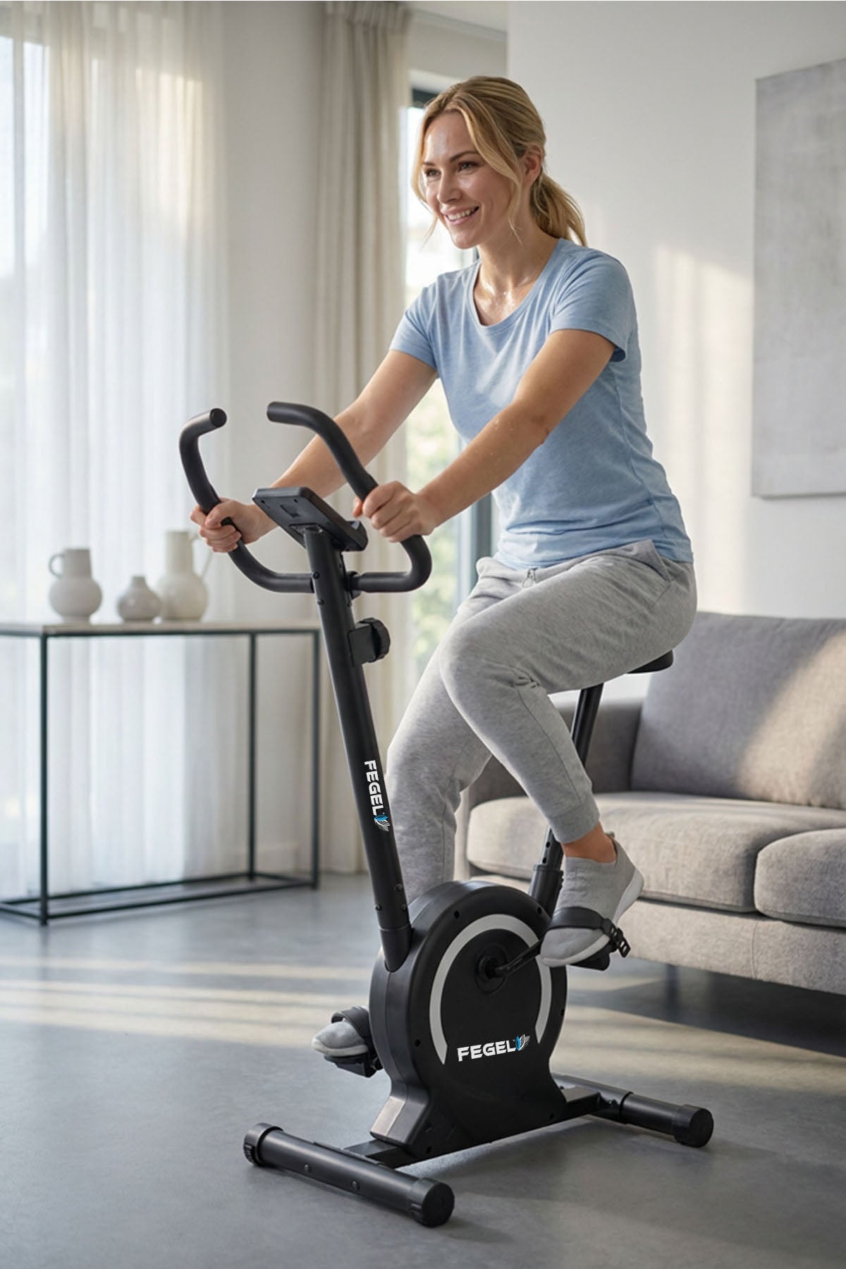 Kondisyon Bisikleti | Ev Tipi Spor Bisikleti, LCD Ekran, Nabız Ölçer, Direnç Ayarlı / FG-100