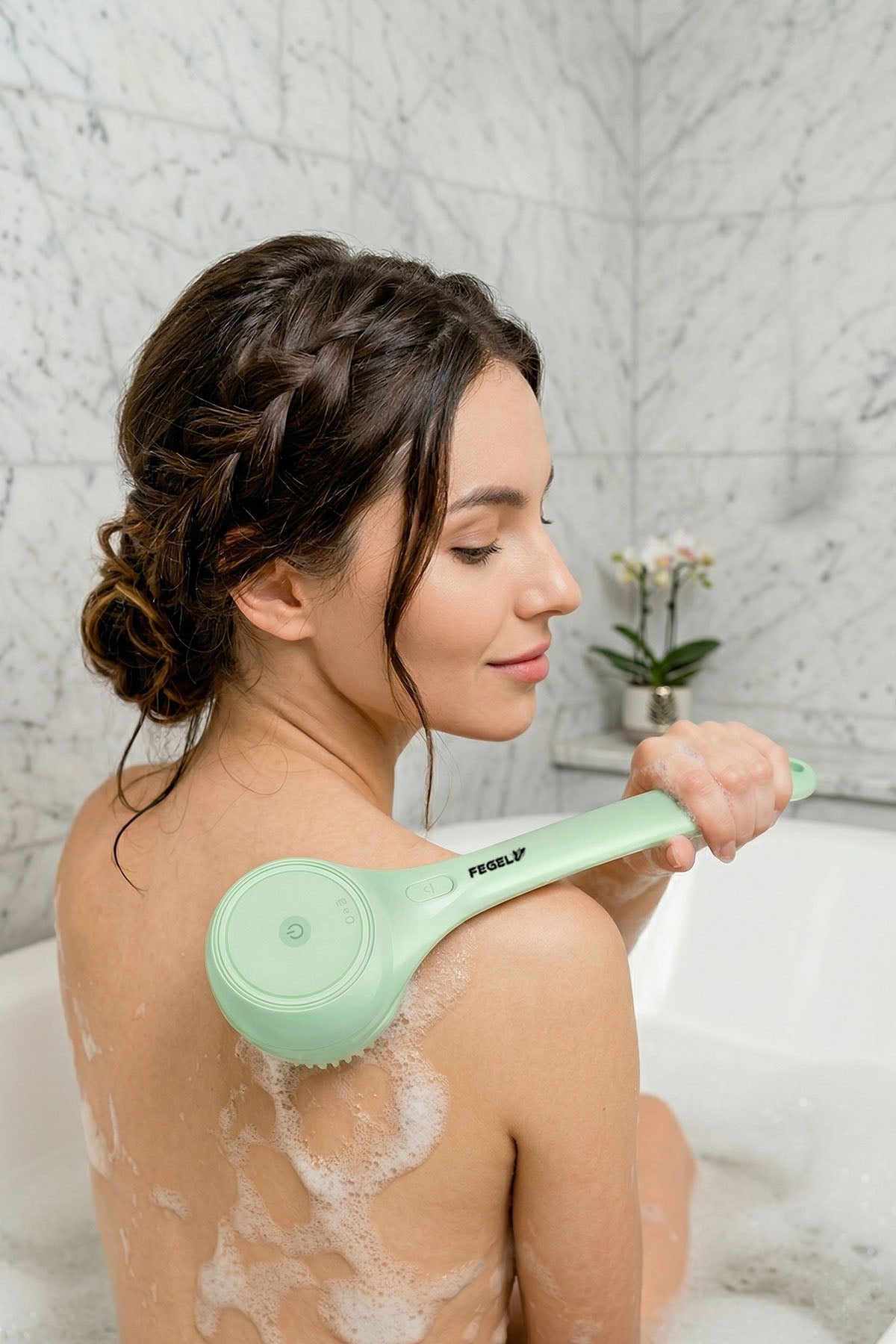 3 Başlıklı Şarjlı Duş Fırçası – Çok Fonksiyonlu Vücut Temizleme / FG-18