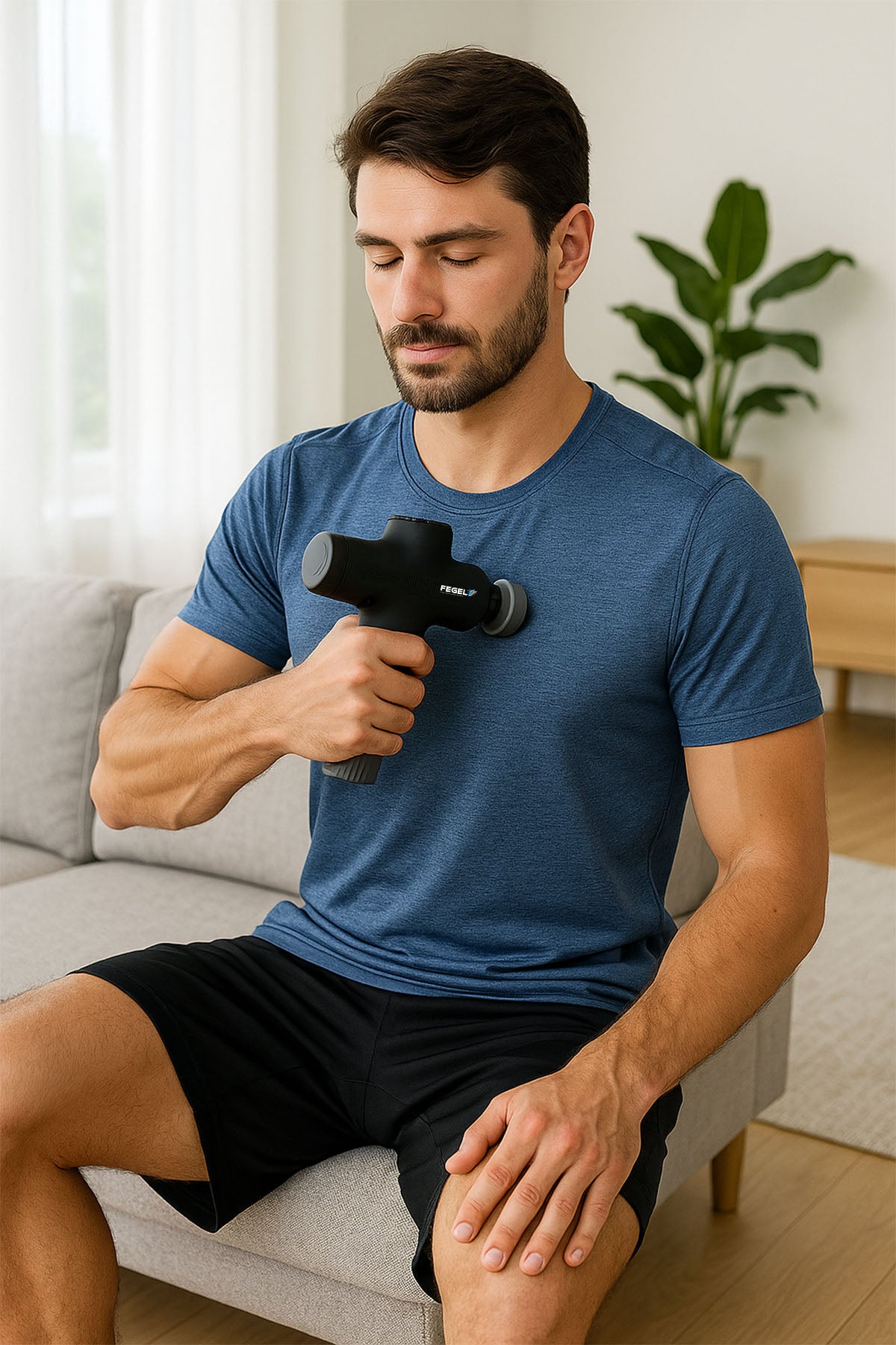 Şarjlı Isıtmalı & Soğuk Terapili 6 Başlıklı Sporcu Masaj Tabancası / FG-711