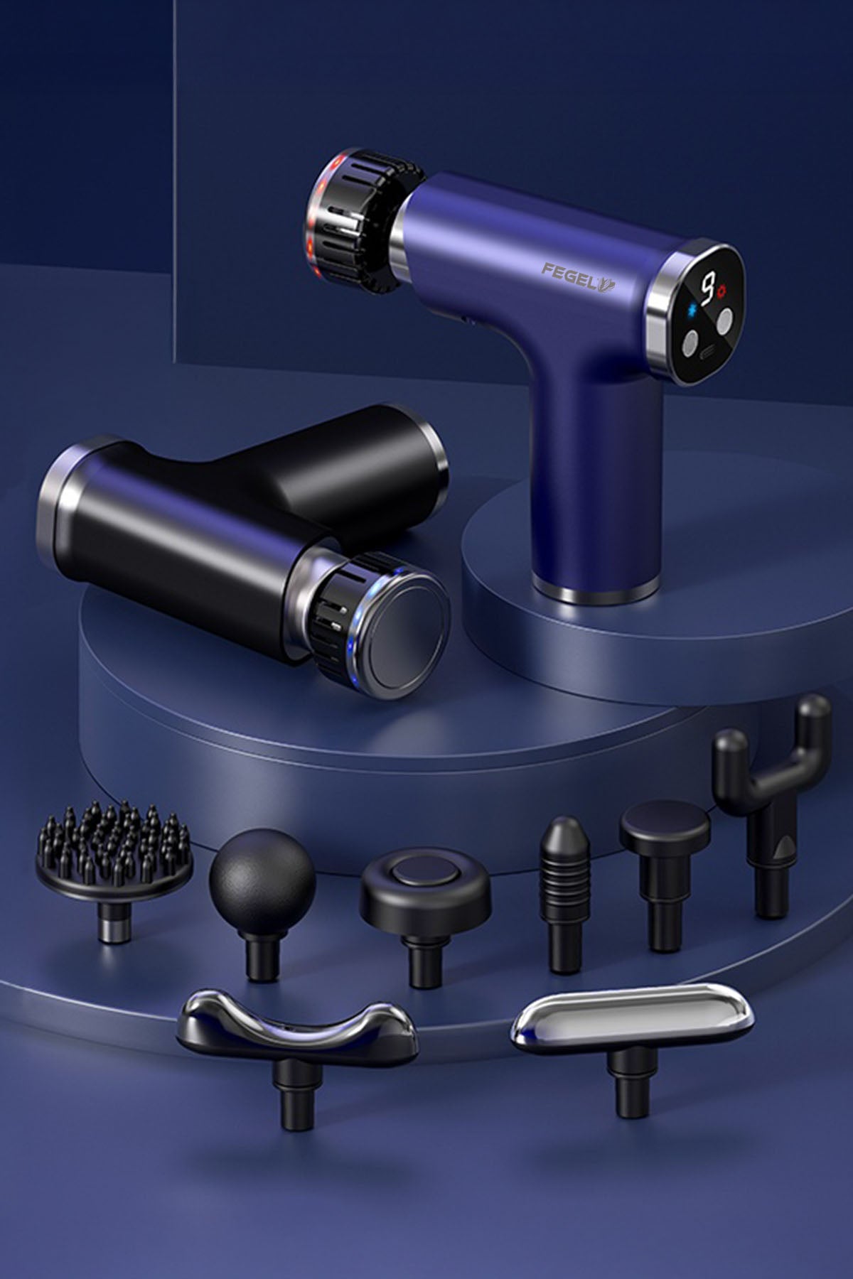 Ultra Profesyonel Sporcu Sıcak & Soğuk Masaj Tabancası - 9 Başlıklı / FG-780