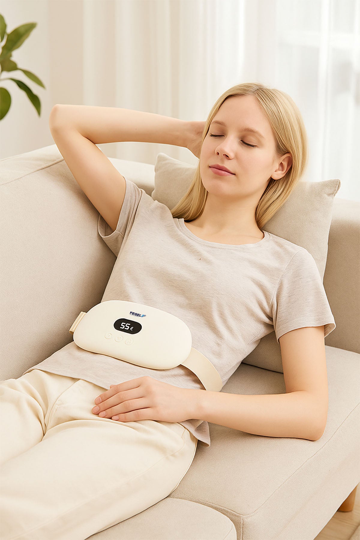 Titreşimli Isı Veren Şarjlı Özel Gün Kemeri – Regl, Karın ve Bel Ağrılarını Hafifleten Masaj Cihazı / FG-N04