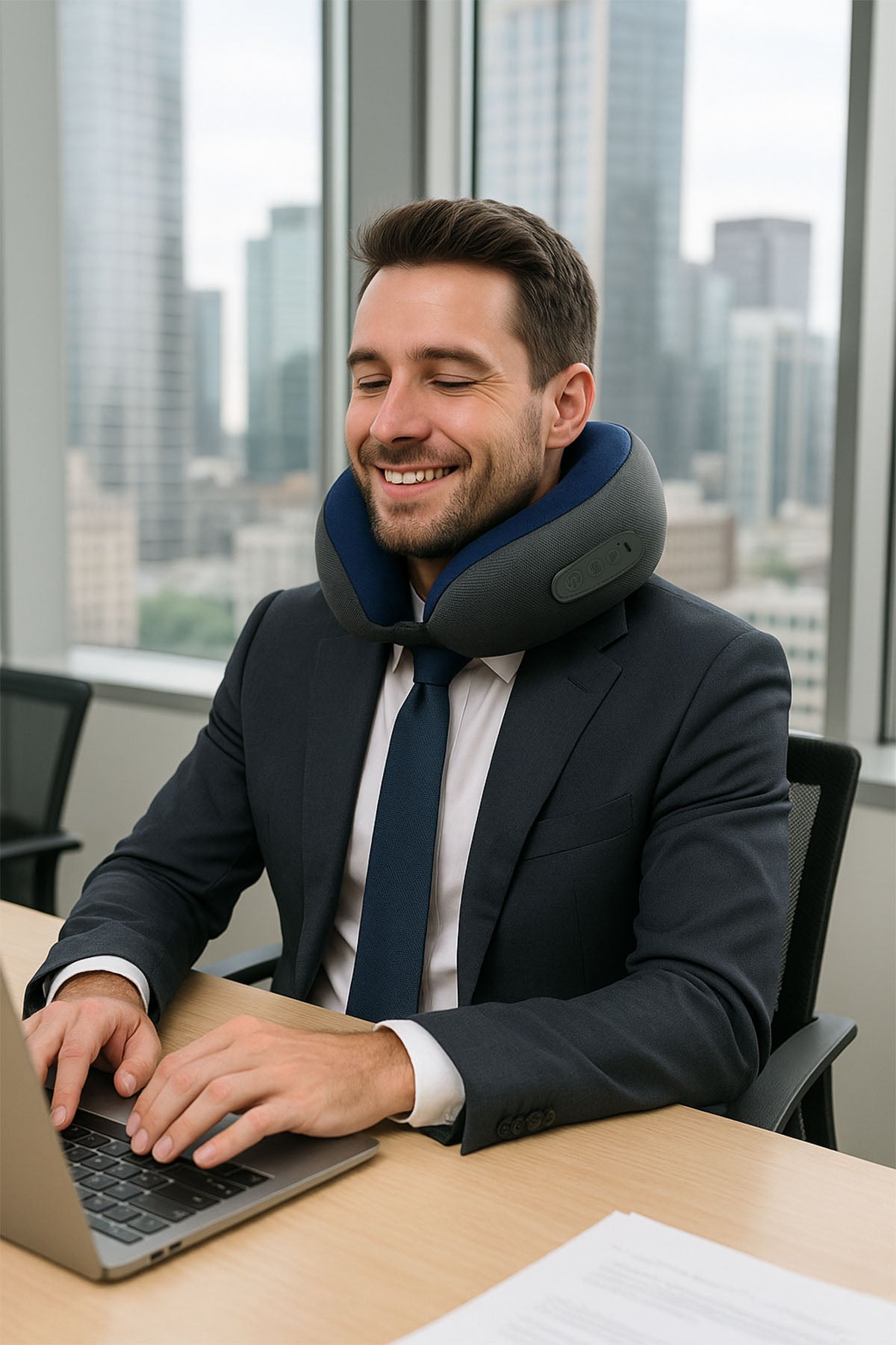 U Şekilli Boyun Masaj Yastığı – Titreşimli, Isıtmalı, Şarjlı / FG-U2