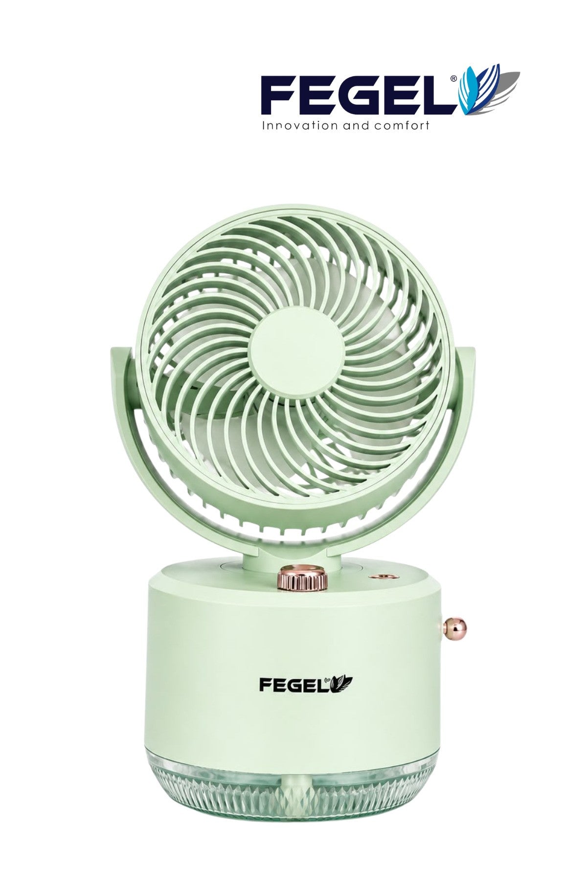 Fegel FG-03 Buharlı Nemlendirmeli Masaüstü Şarjlı Fan - Yeşil