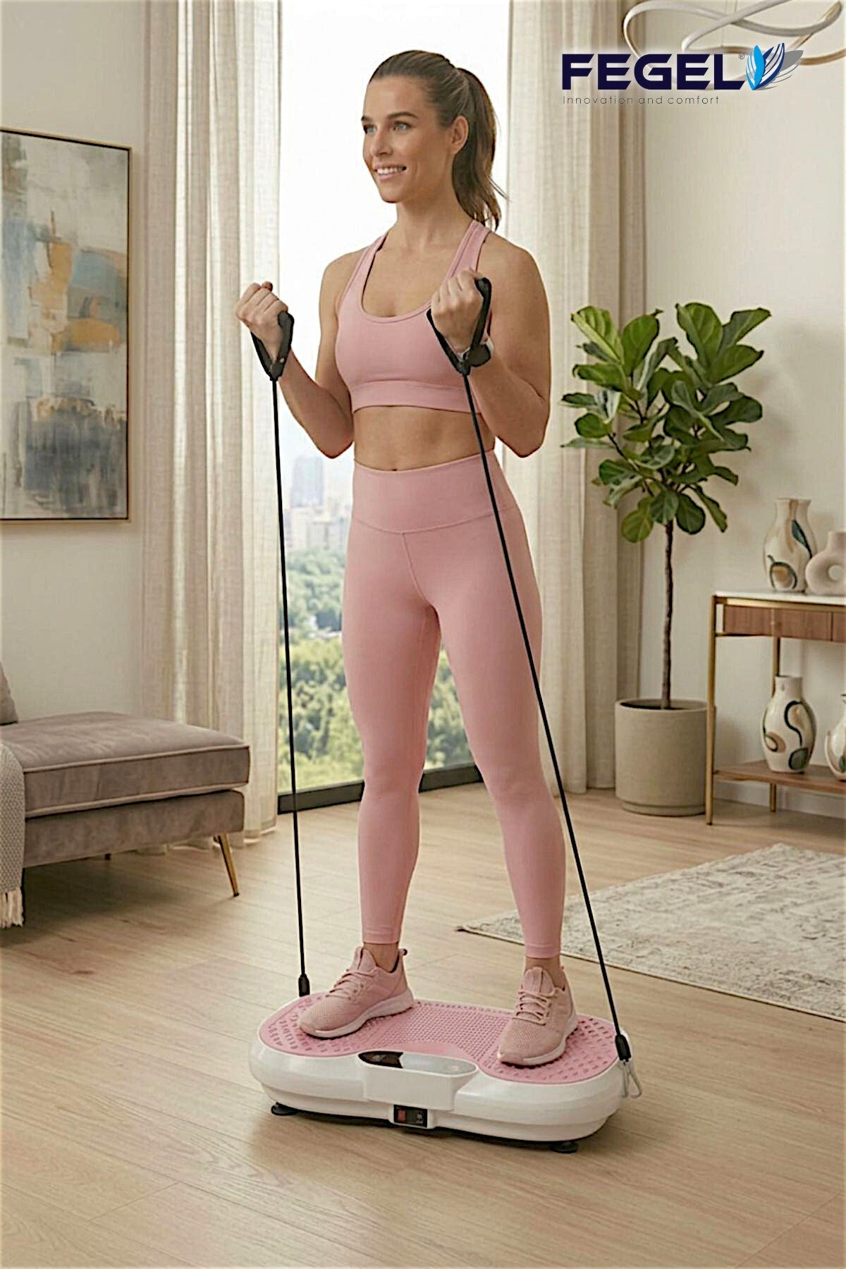 Fegel FG-6500 Titreşimli Fitness Platformu - Pembe 3