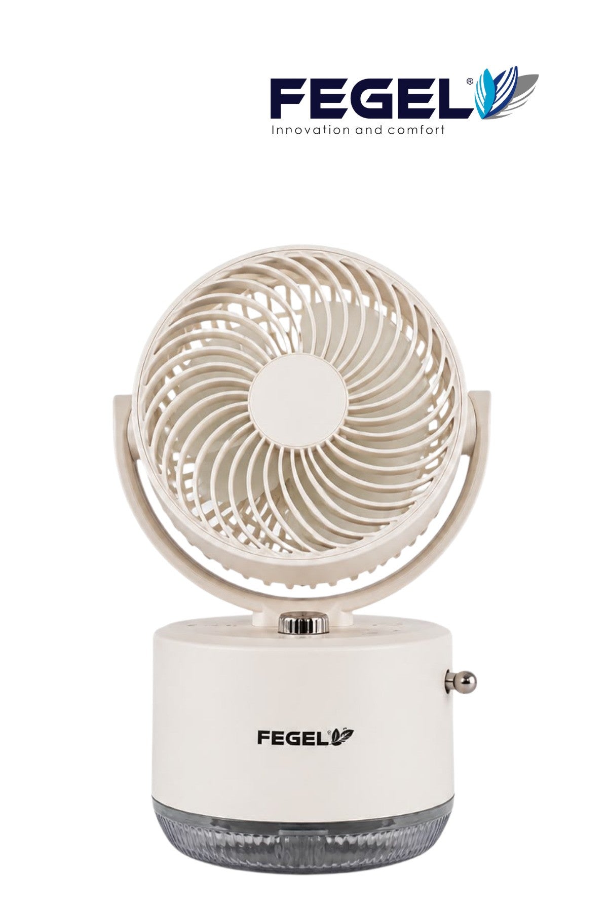 Fegel FG-03 Buharlı Nemlendirmeli Masaüstü Şarjlı Fan - Bej