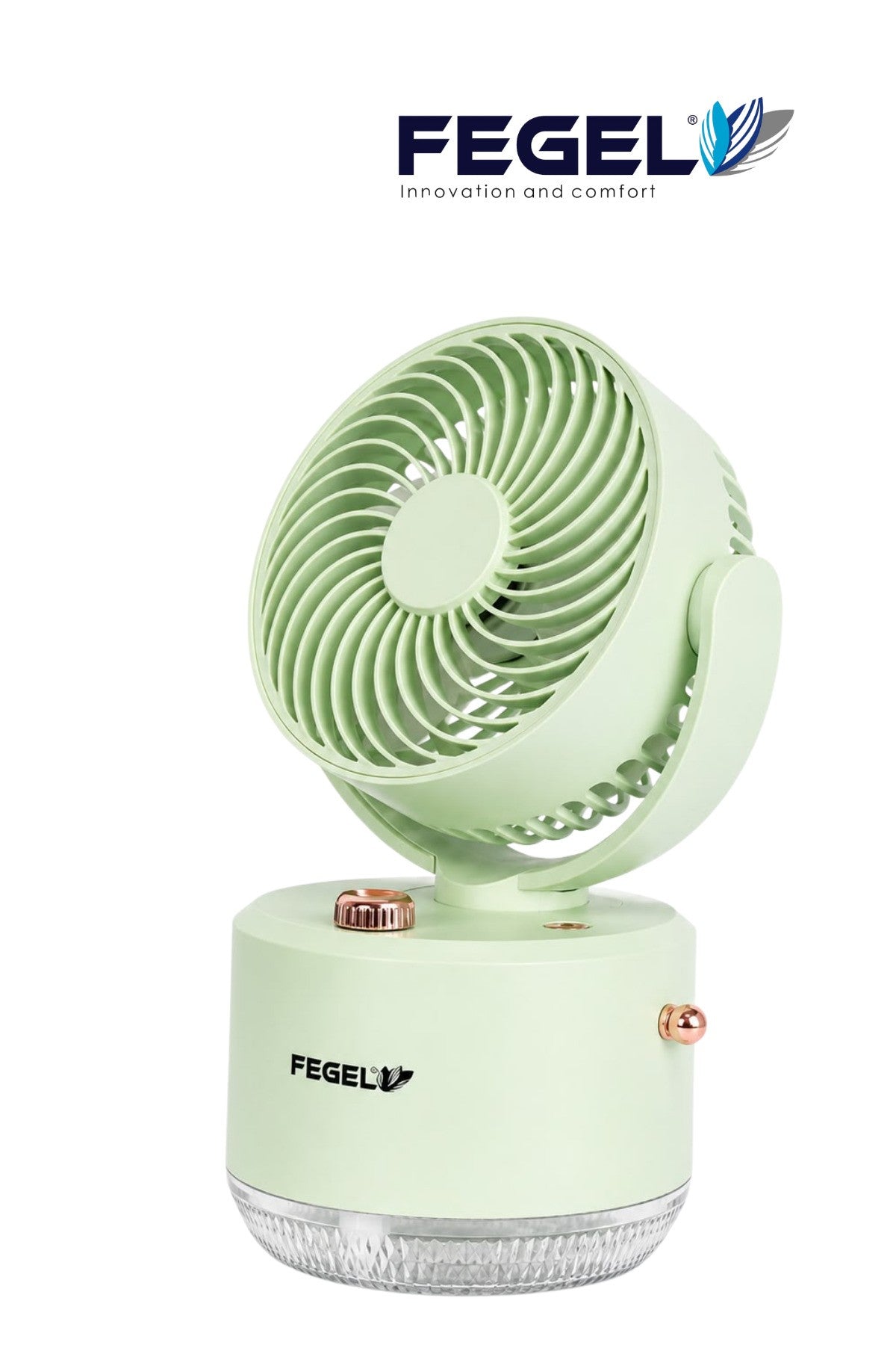 Fegel FG-03 Buharlı Nemlendirmeli Masaüstü Şarjlı Fan - Yeşil 2