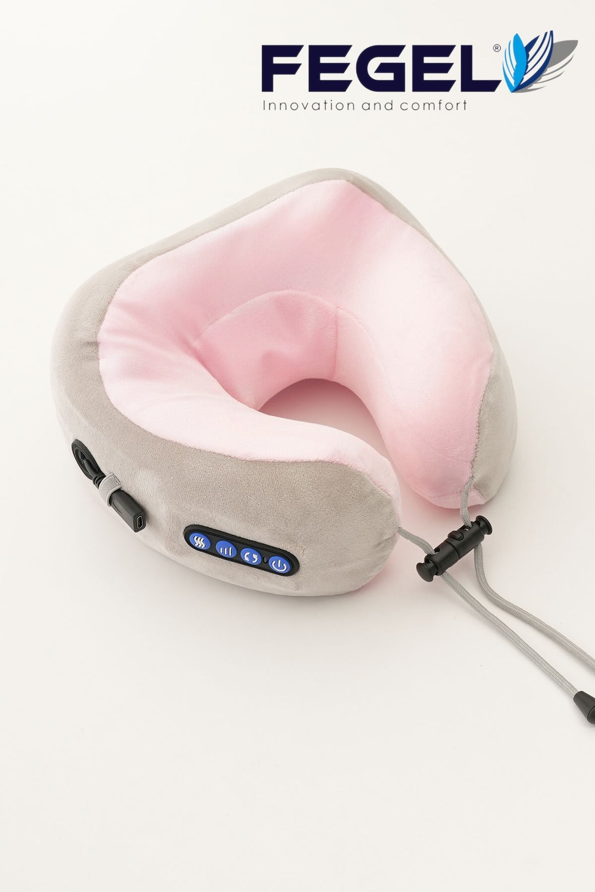 Fegel FG-01 Seyahat Tipi Masajlı Boyun Yastığı - Pembe