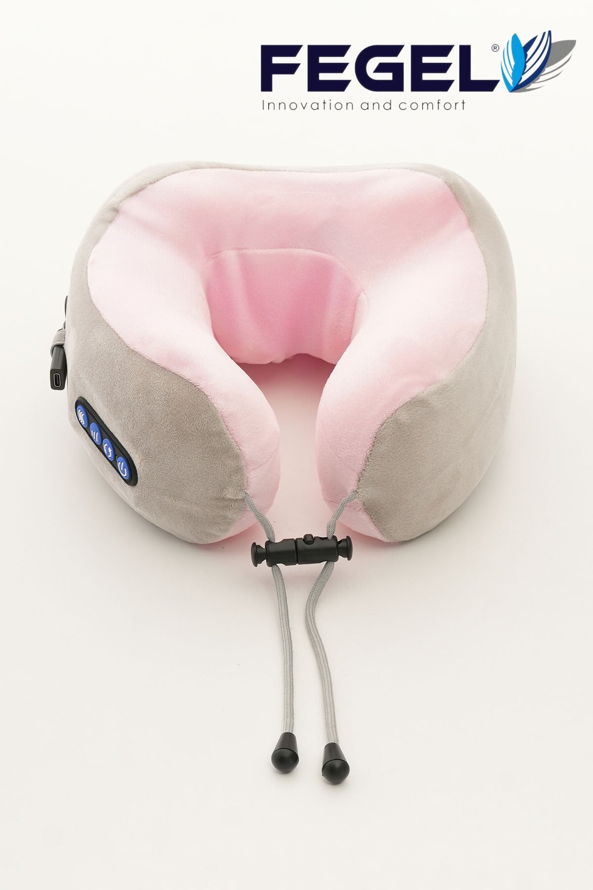 Fegel FG-01 Seyahat Tipi Masajlı Boyun Yastığı - Pembe 2