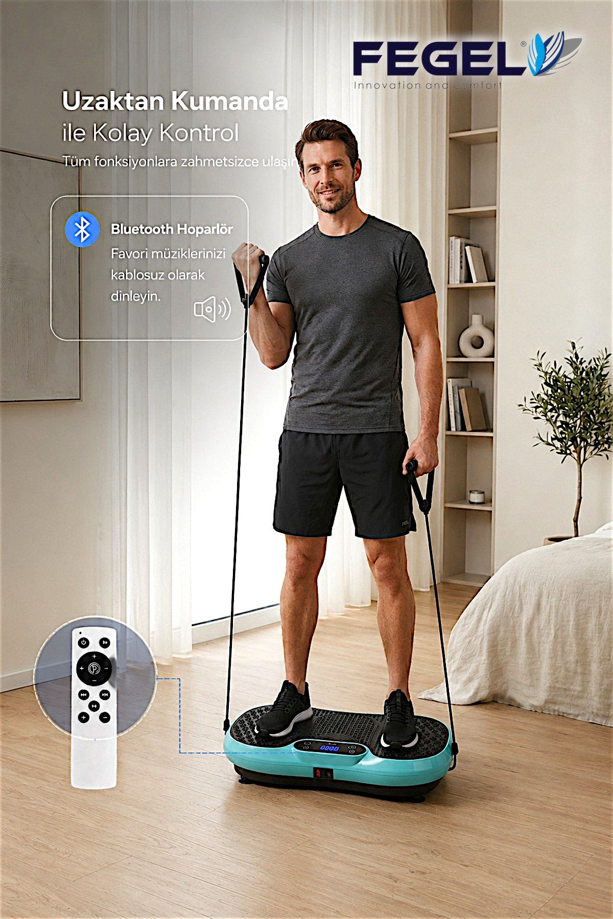 Fegel FG-6500 Titreşimli Fitness Platformu - Turkuaz 6