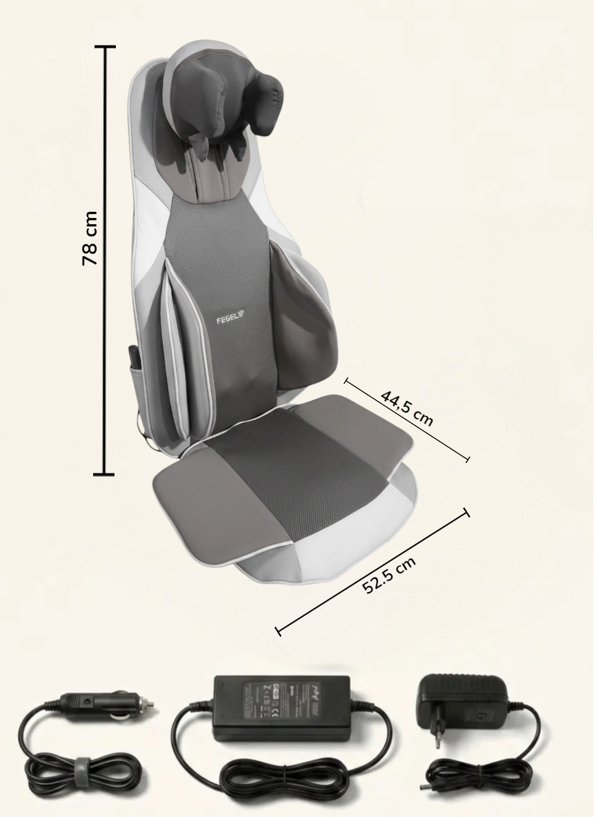 Portable Massage Chair – Neck, Back, Waist and Hip Massage, Heating, Vibration / FG-C43