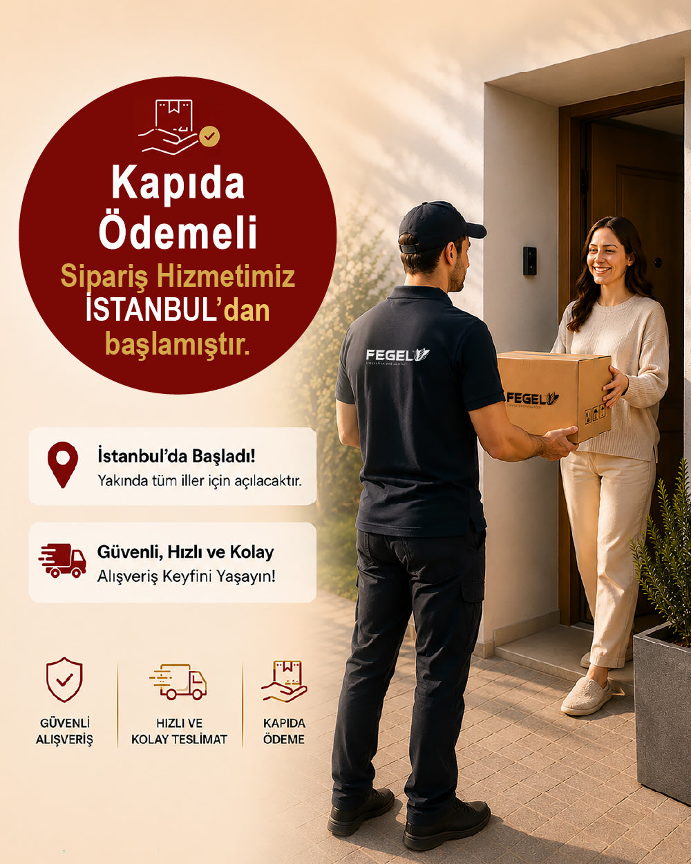 Kapıda ödemeli sipariş hizmetimiz İstanbul'dan başlamıştır